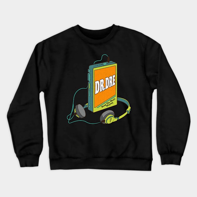 Dr,Dre / Retro Walkman Design / Retro Music Art Crewneck Sweatshirt by EliseOB